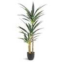 Waoops Artificial Tree 4.7Ft Faux Agave Plant with 3 Heads in Plastic Pot Fake Tree for Home Decor Indoor or Outdoor Office Decoration Housewarming Gift(4.7 Feet-1 Pack)
