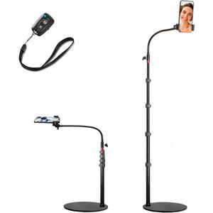 Cell Phone Stand, Phone Floor Stand, Swivel Cell Phone Mount with Height Adjustable Stand, Heavy Stable Base, Compatible with iPhone 16, iPhone 16 Pro Max, iPhone 16 Plus,15, 14, 13, 12