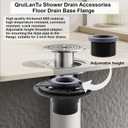 Shower Drain Base Flange Kit Includes 2-Inch ABS Shower Drain Base Flange Threaded Adjustable Adapter Rubber Connecting Gasket fit Square/Linear Shower Drains