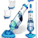 Cordless Handheld Pool Vacuum with Telescopic Pole, 18 GPM Powerful Suction, Longer 60 Min Runtime, Portable Pool Cleaner for Above Ground/Inground Pools, Hot Tubs and Spas