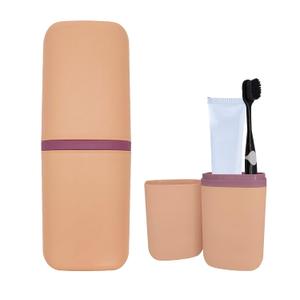 SietDESEO Travel Toothbrush Holder, Toothbrush Travel Case Portable Toothbrush Travel Container Travel Toothbrush & Toothpaste Holder for Camping School Business Trip Bathroom (Pink1)