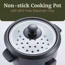 Elite Gourmet Electric Rice Cooker with Steam Tray and Non-Stick Inner Pot Makes Soups, Stews, Grains, Cereals, Keep Warm Feature, 6 Cups Cooked (3 Cups Uncooked), Black