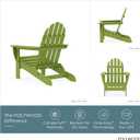 POLYWOOD AD5030LI Classic Folding Adirondack Chair, 29W x 35D x 34H, Lime, 35.65"D x 28.75"W x 36.59"H