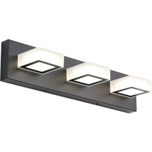 Ralbay Black Bathroom Vanity Lights 3 Lights Acrylic Modern LED Black Vanity Lights for Bathroom (Natural White Light)