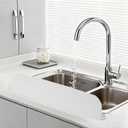 19.2inch(49cm) Silicone Sink Splash Guard, Sink Splash Guard with Suction Cup,Kitchen Sink Water Splash Guard, Kitchen Sink Splash Guard that Can Be Placed Behind (1, White)