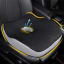 Car Seat Cushion, Ergonomic Memory Foam Car Cushion for Sciatica Pain Relief, Larger Driving Seat Pillow for Short Drivers on Long Drives - Butt Pillow for Truck, Office, Wheelchair - Black&Gray, Standard