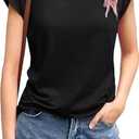 Short Sleeve Shirts for Women Crew Neck Tee - Fashion Summer Spring Cap Sleeve Tops for Women 2 pcs L