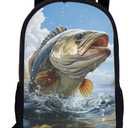 Kids Backpack Print School Bookbag Travel bag for Elementary Students Teens Girls Boys (Bass Fish)