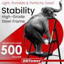 HBTower Step Ladder, Folding Step Stool with Wide Anti-Slip Pedal, Sturdy Steel Ladder, Convenient Handrail, Lightweight, Portable Steel Step Stool (Black)