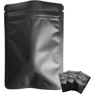 100 Pack Matte Black Mylar Flat Bags - 6.3x9.4 Inches Resealable Smell Proof Foil Zipper Food Pouches - Sealable Flat Packaging Sample Pouch Bag