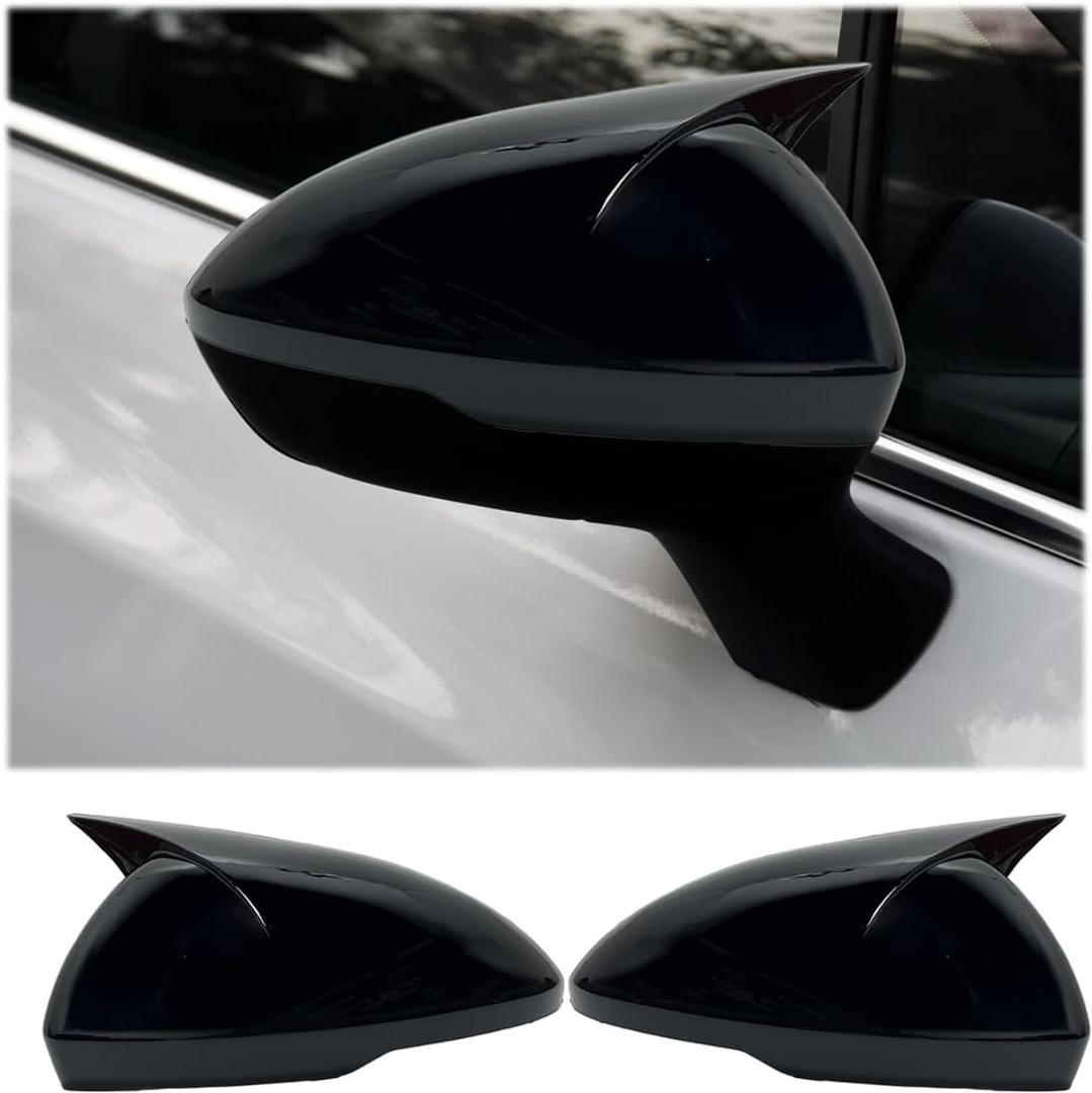 MUXEE Side Rear View Mirror Cover for Chevrolet Cruze 2016 2017 2018 2019 Bright Black Turn Signal Housing Cover Accessories(Without Turn Signal housing Slot.)