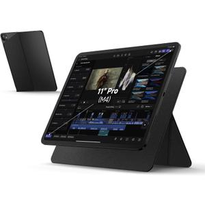 SURITCH for iPad Stand Holder for iPad Pro 11-inch (M4) 2024, Slim Adjustable Tablet Stand, Lightweight Portable, Support Portrait & Landscape, Magnetic Tablet Holder for iPad Pro 11" (M4)-Black