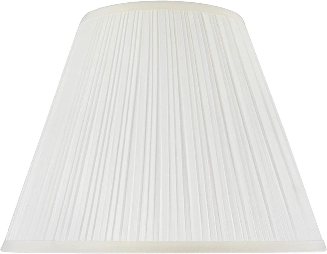 Aspen Creative 33026A, Transitional Pleated Empire Shape Spider Construction Lamp Shade in Rice White, 14" wide (7" x 14" x 11")