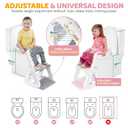 Orzbow Potty Training Seat | Upgrade Toddler Potty Training Toilet with Step Stool, 2-in-1 Stability Toilet Seat for Boys Girls | with Splash Guard, Anti-Slip Pad, Ladder, and Height Adjustable, Pink