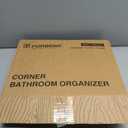 Forbena White 2 Tier Corner Bathroom Counter Organizer, Bathroom Countertop Shelf Organizer for Kitchen Sink, 2 Tier Makeup Vanity Tray for Dresser Tops Decor, Corner Shelf for Girls Bedroom (White)