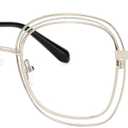 Zeelool Square Metal Frame Glasses for Women Eyeglasses with Clear Lens Anti Eyestrain & UV from Computer/TV/Phone ZJGM923220 (Gold)