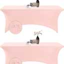 2Pack Spandex Waterproof Table Covers 6ftSpandex 6ft Waterproof Table Cover for Party,Wedding, Banquet, and Events(Blush Pink) (72"x30"(Rectangular) 2PACK)