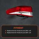 labwork Replacement Rear Brake Tail Light Assembly Fit for 2003-2004 Honda Accord Left LH Driver Side 33551-SDA-B01 HO2800148