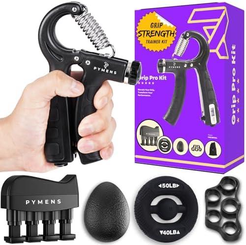 Pymens Grip Pro Kit - Grip Strength Trainer Kit - 6 Hand Strengthening Devices, Hand Strengthener For Adults, Hand Exercise Equipment, Hand Grip Strength Tester, Grip Strength Measure, Hand Grip Strength, Hand Strengthener, Hand Strength, Carpal Tunn