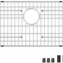 Stainless Steel Sink Grid and Protectors for Bottom of Kitchen Sink, 26" x 14" with Rear Drain for Single Sink Bowl (26" X 14 1/16")