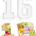 HILAVO Cardboard Number for Charcuterie, 13.7" Cardboard Number 16 Set Fillable Number for Food Paper Mache Number Boxes for Cupcake Candy Sweet 16th Birthday Anniversary Party Decorations