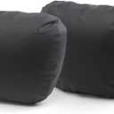 TPARTS Leather Headrest Neck Pillow for Tesla Model Y/X/3/S, Tesla Model 3 Accessories,Tesla Model Y Accessories, Car Neck Pillow for Traveling (Set of 2 Black)