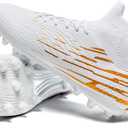 breooes Mens Soccer Cleats Football Boots Womens Professional Training Soccer Shoes Big Boys Girls (White)