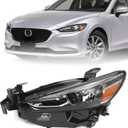 Huray LED Headlight Assembly for Mazda 6 2018 2019 2020 2021 LH Projector Headlamp w/o AFS w/LED DRL OE Factory Replacement for MA2502152 Left Driver Side