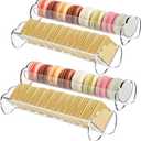 Yopay 4 Pack Cracker Tray for Serving Clear, Acrylic Macaron Display Tray, Biscuit Cracker Holder Stand for Wedding Home Party Events, 11 x 2.7 in, Rectangular