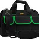 FASTECH 20 Inch Tool Bag With Comfortable Shoulder Straps, Waterproof Wide Mouth Tool Kit, Large Tool Bag Tool Storage Package For Men/Women (20IN Green)