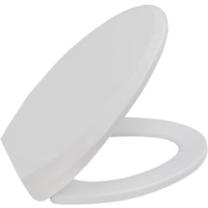 Premium Elongated Toilet Seat with Cover Quiet Close, Two-Click to Quick Release, Easy Installation Never Loosen Hinge, Slow Close Toilet Seat and Cover, Easy Cleaning-White Color (Elongated)