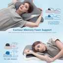 Ergo Pillow for Sleep Apnea, Neck Pain, and Snoring Relief | Cervical Neck Pillow for Side Sleepers | Orthopedic Memory Foam with Ergonomic Support