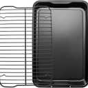 Foodi Non-Stick Bakeware Set, Repalcement for Ninja Foodi NeverStick Cookware with 19'' x 12'' Baking Sheet & Cooling Rack, Food Grade - No PFOA, Oven Safe up to 500⁰F, Dishwasher Safe Black