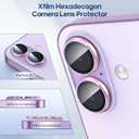 Xfilm for iPhone 17 Camera Lens Protector 16-Facet, Individual Metal with 9H Hardness, Scratch-Proof Camera Screen Protector, Stylish Accessories, Case Friendly (Pink)