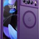 CANSHN Magnetic for Google Pixel 9 Pro Case(6.3 Inch), Upgraded [Full Camera Protection] [Compatible with Magsafe] [Translucent Matte] Shockproof Protective Phone Cover, Deep Purple