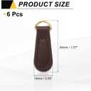 uxcell 6pcs Zipper Pull, 1.57 Inch Leather Zip Puller Zipper Replacement Repair Kit Head Handle for Luggage Clothing Jackets Backpacks Boots, Dark Brown