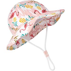 Durio UPF 50+ Baby Sun Hat - Wide Brim Beach Bucket Hats for Infant Girls 0-4T, Outdoor Summer Hat for Newborn to Toddler