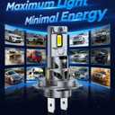 H7 Bulbs, 40000LM 6500K Cool White, 1:1 Mini Size, 1000% Super Bighter H7 Light Bulb with 80000H Lifespan, 1 Min Plug-N-Play, IP68 Waterproof Non-polarity, Pack of 2