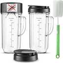 For Magic Bullet Blender Cups, Tall 22oz Cup with Flip-Top To-Go Lid, Blender Replacement Parts, Blade Replacement Cup Mug with Handle Compatible with Magic Bullet 250w MB1001, with Cleaning Brush
