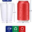JOLLY CHEF 10 oz Clear Disposable Plastic Cups 100 Pack Clear Plastic Cups Tumblers, Heavy-duty Party Glasses, Disposable Cups for Thanksgiving, Party,Fathers Day