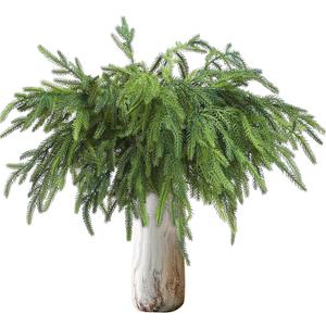 Bdor 30 Pack Artificial Norfolk Pine Sprays  18 Inch Faux Greenery Stems for DIY Christmas Wreaths, Holiday Floral Arrangements, and Seasonal Decor