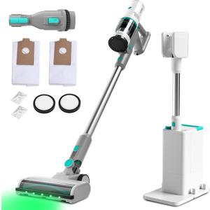 HAUSHOF Cordless Vacuum Cleaner with Auto Empty Station, 250W Motor, HEPA Filter, Anti-Tangle Brushroll, Stick Vacuum for Pet Hair, Hardwood Floors, Carpets