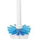 OXO Good Grips Compact Toilet Brush & Canister, Toilet Bowl Brush and Holder with Automatic Canister Door, Bathroom and Small Spaces Cleaning Supplies Essential (1 Count (Pack of 1), White)