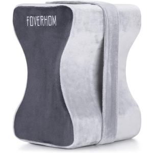 foverhom Memory Foam Knee Pillow,Orthopedic Leg Pillow for Sciatica Relief,Back Pain, Pregnancy, Leg Pain, Hip Pain and Sciatica Relief, Grey