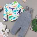 Newborn Boy Outfits 2Pcs costume Suspender Outfit Baby Boy Fall Winter Clothes (6-12 Months)