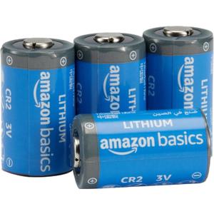 Amazon Basics 4-Pack CR2 Lithium Batteries, 3 Volt, Long Lasting Power, Reliable, Low Self-Discharge Rate