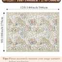 Living Room Rug 9x12: Large Vintage Floral Area Rug - Machine Washable Non Slip Low Pile Foldable Area Rug - Bedroom Dining Room Family Room Open Floor Farmhouse Indoor Carpet - 9'x12' Beige