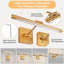 16.54inch LED Picture Lights for Paintings, Brass Golden-Like Finish, Adjustable Art Light Gallery LED Wall Light Wall Sconces for Art Work, Hardwired Connection, Dimmable 3000K CRI90+