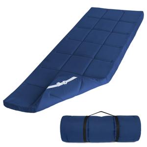 SPRINGSPIRIT Cot Mattress Topper (Improved Thickness), Foam Quilted Pads for Camping, Soft Comfortable Sleeping Cot Mattress Pad Only, Camping Pad 75"x30" for Camp Cot/Rv Bunk/Narrow Twin Beds, Navy