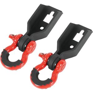 Front Tow Hook Shackle Mount Kit Compatible with Ford F150 2009-2024 with 3/4inch D Ring Shackles, Demon Hook Bracket Replacement